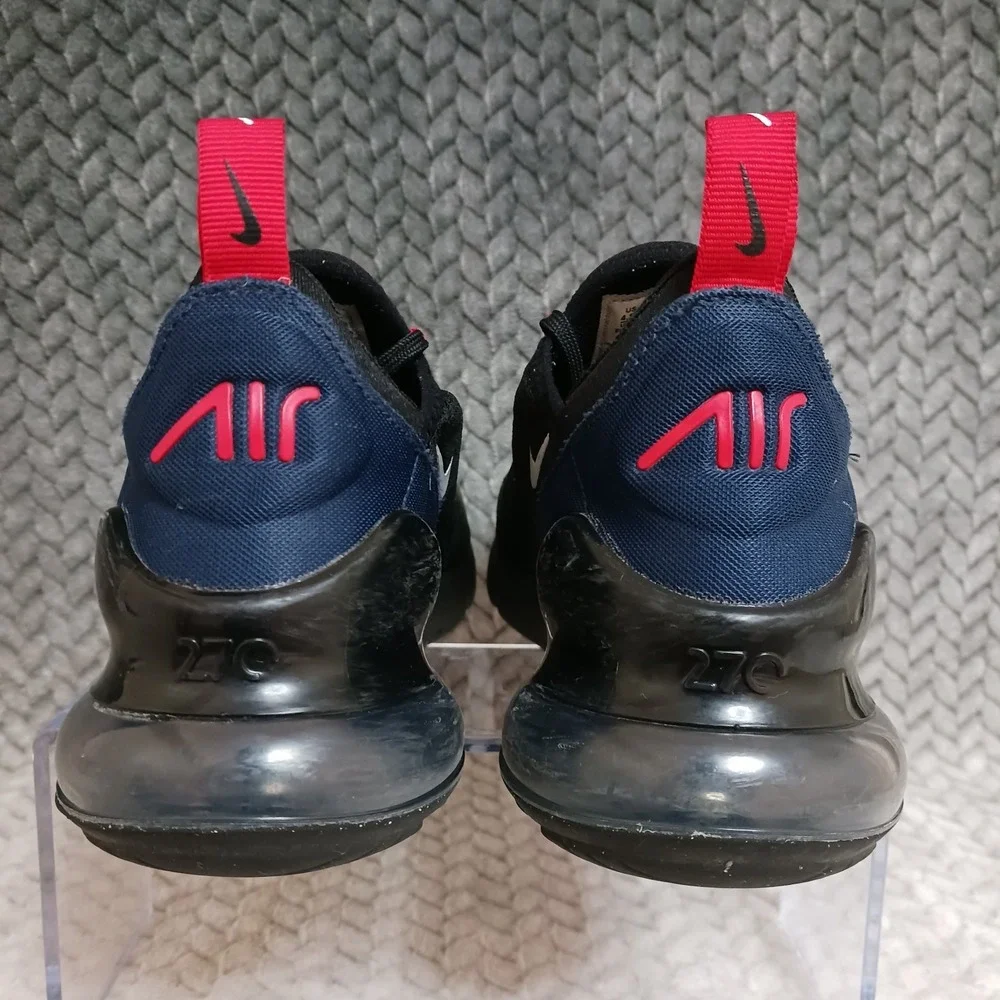 Nike Air Max 270 Black Midnight Navy Red GS Running Shoes Size 4.5Y Women's 6